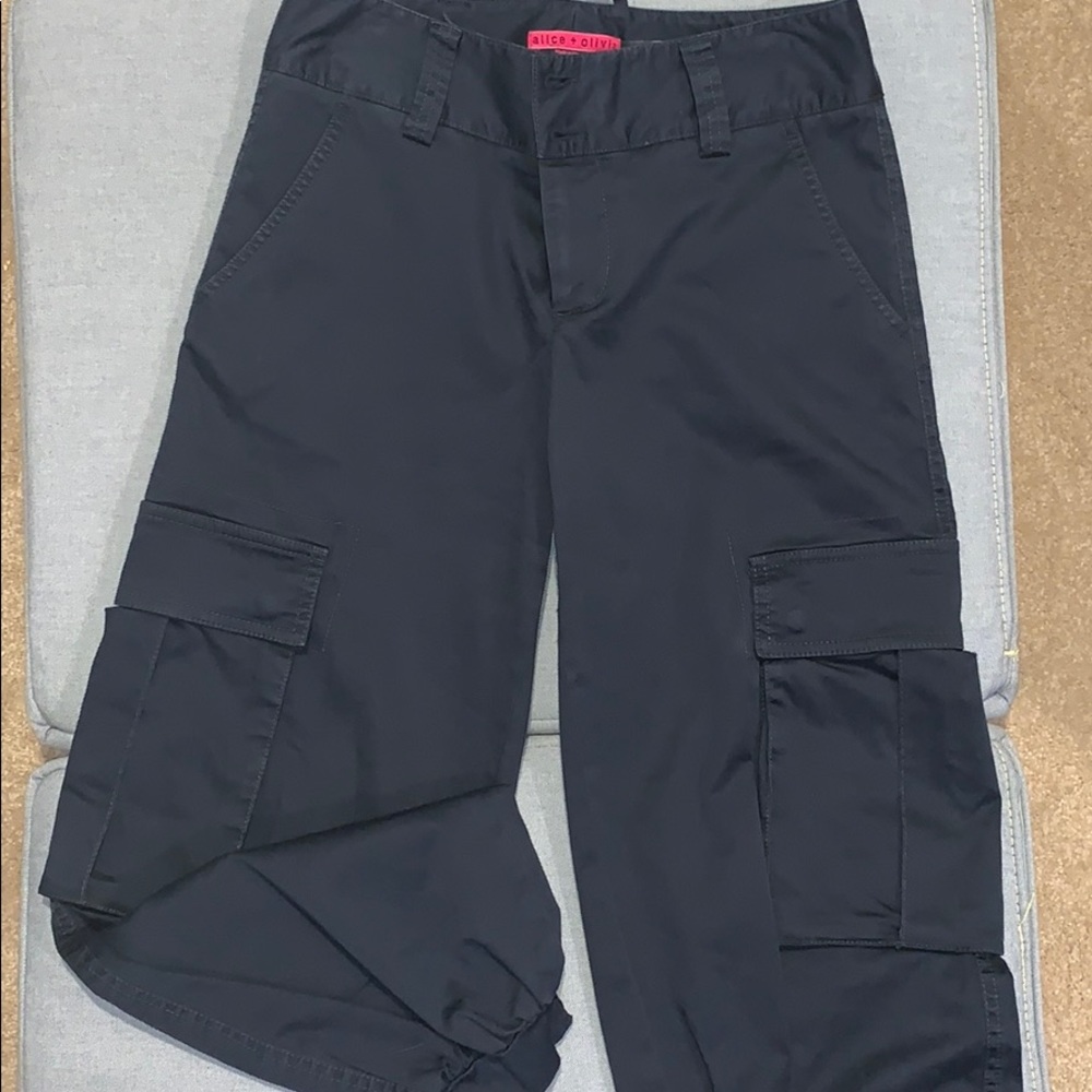 Alice + Olivia Dark Teal Harem Cargo Pants Sz 2